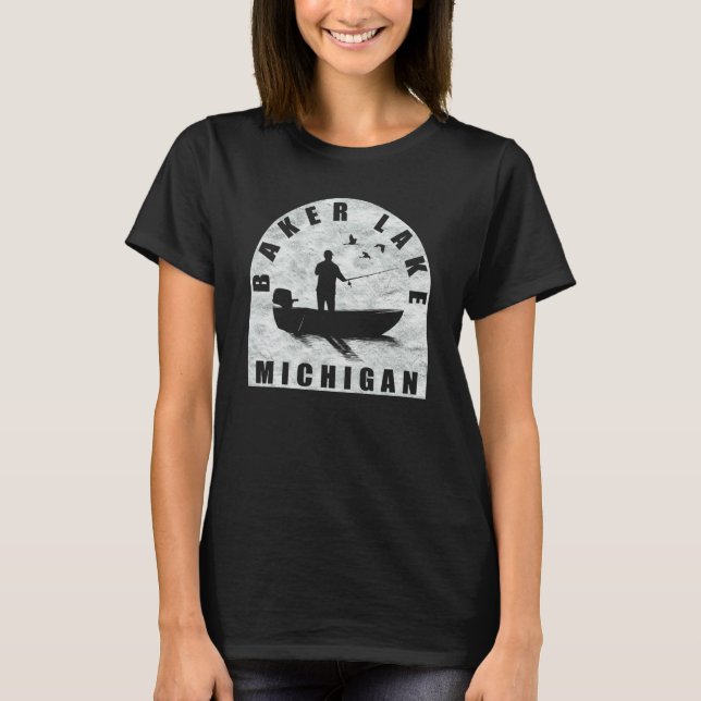T-shirt Pêche au lac Baker Michigan (Devant)
