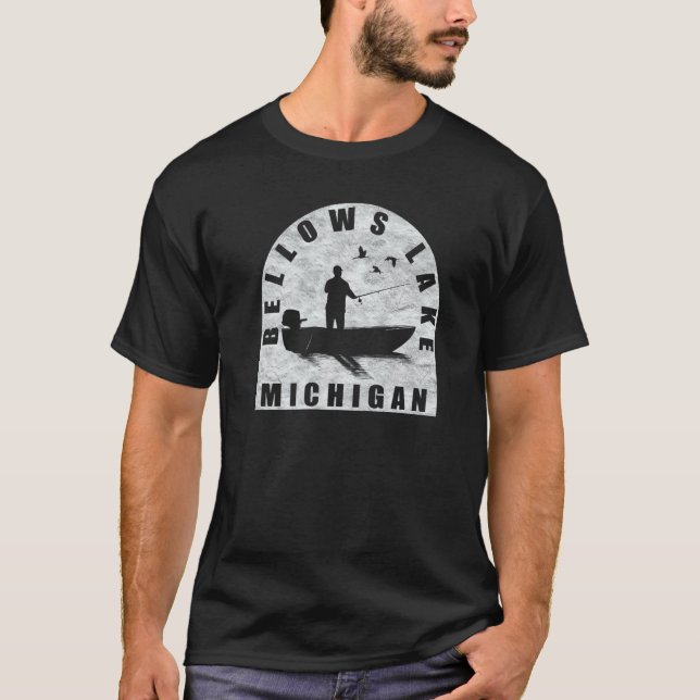 T-shirt Pêche au lac Bellows Michigan (Devant)