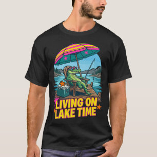 T-shirt Pêche au poisson avec canne à pêche et chapeau