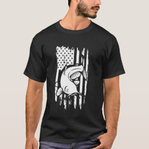 T-shirt Pêche au poisson-chat Drapeau américain - Pêcheur