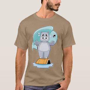 T-shirt Pêche au poisson hippo-pêcheur