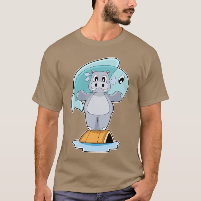 T-shirt Pêche au poisson hippo-pêcheur (Devant)