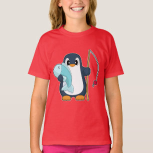 T-shirt Pêche au poisson pingouin