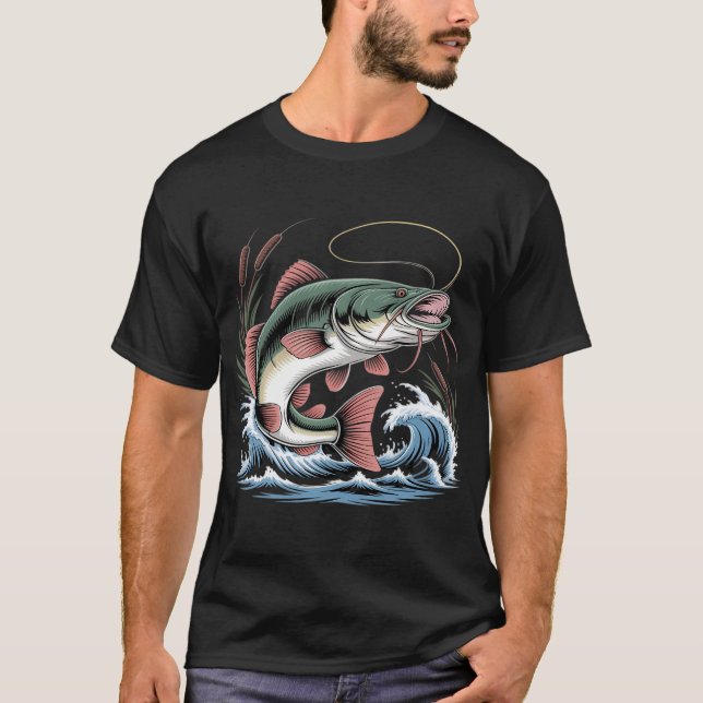 T-shirt pêche au poisson plat (Devant)