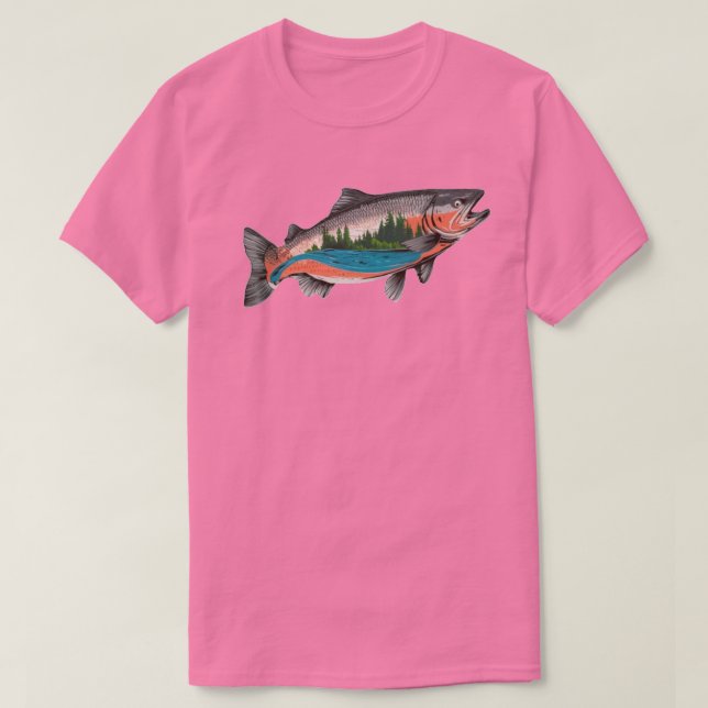 T-shirt Pêche au saumon (Design devant)