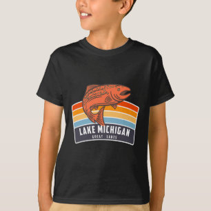T-shirt Pêche au saumon dans les Grands Lacs du lac Michig