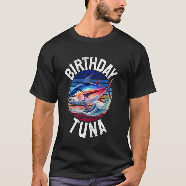 T-shirt Pêche au thon d'anniversaire (Devant)