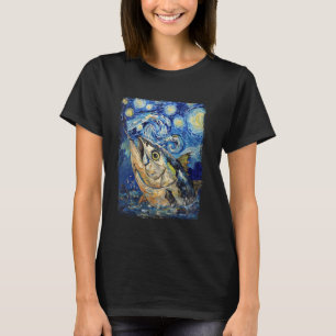 T-shirt Pêche au thon Thon rouge Nuit étoilée Peinture
