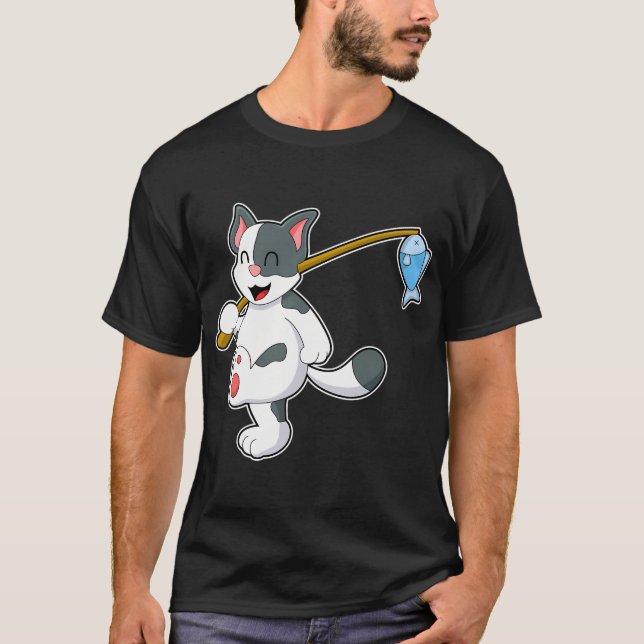 T-shirt Pêche aux chats Hahahaha Scribble Pals (Devant)