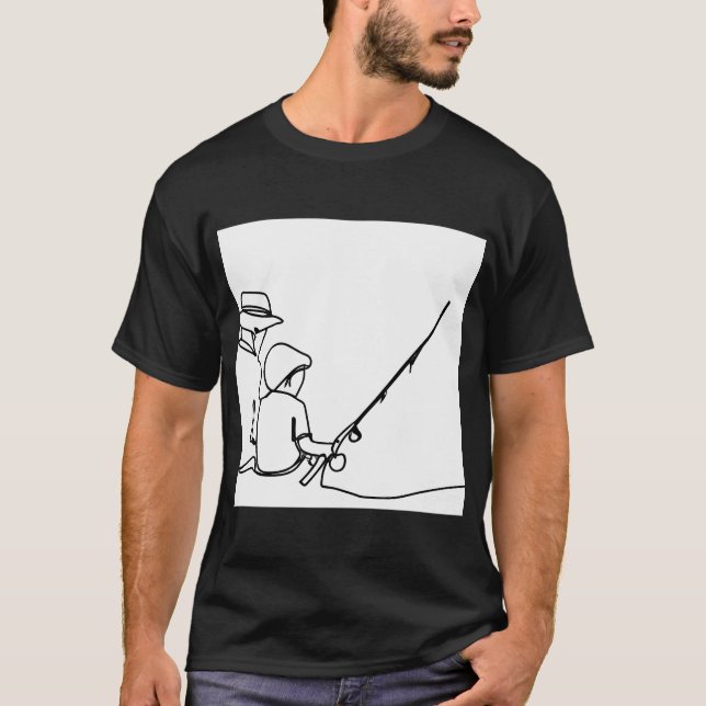 T-shirt Pêche avec grand-père (Devant)