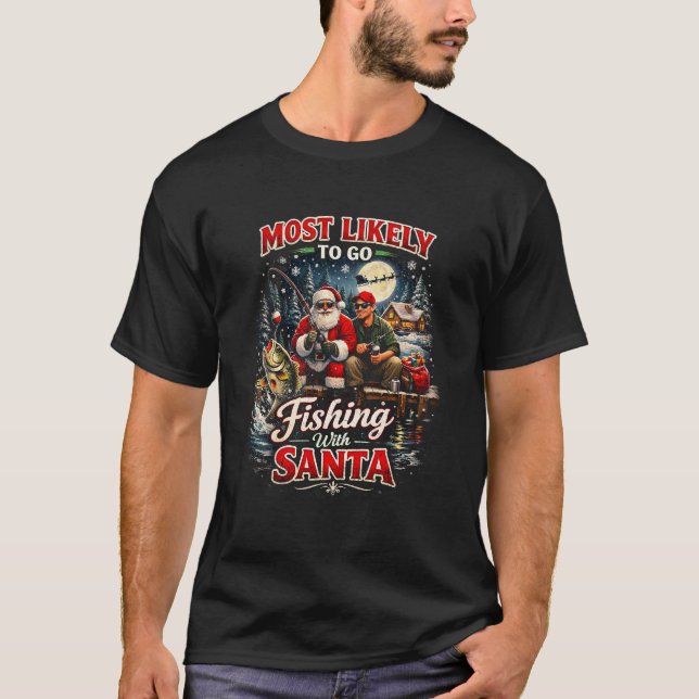 T-shirt Pêche avec le Père Noël (Devant)