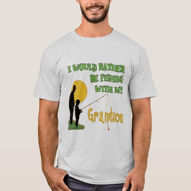 T-shirt Pêche avec le petit-fils (Devant)
