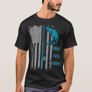 T-shirt Pêche avec Norm - Drapeau Américain -