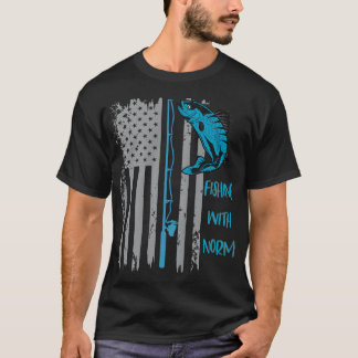 T-shirt Pêche avec Norm - Drapeau Américain -