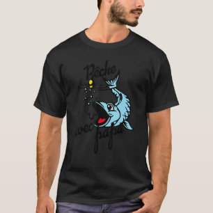 T-shirt Pêche avec papa poisson coloré Pêcheur