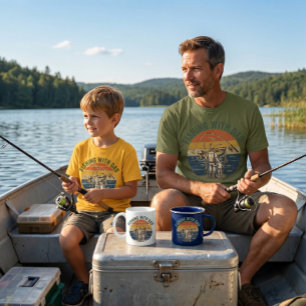 T-shirt Pêche avec papa vintage, design rétro