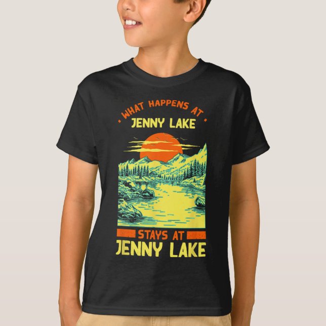 T-shirt Pêche Bateau Camping Lac Vacation Jenny Lake (Devant)