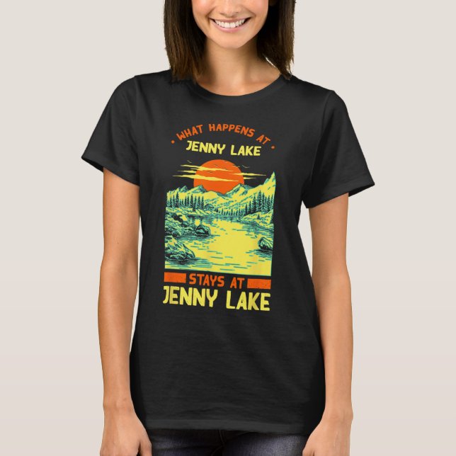 T-shirt Pêche Bateau Camping Lac Vacation Jenny Lake (Devant)