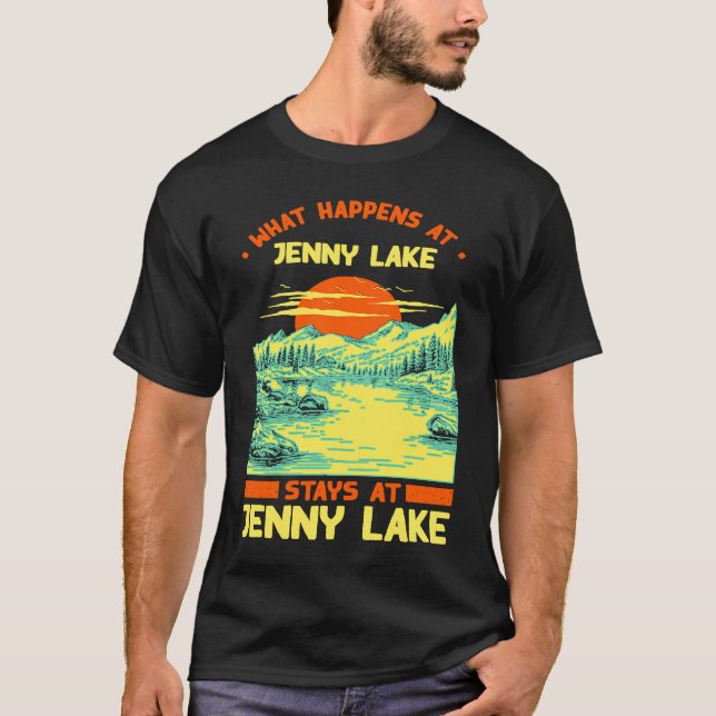 T-shirt Pêche Bateau Camping Lac Vacation Jenny Lake (Devant)