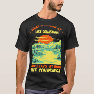 T-shirt Pêche Bateau Camping Lac Vacation Lac Conasau