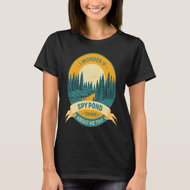 T-shirt Pêche Bateau Camping Lake Vacation Spy Pond (Devant)