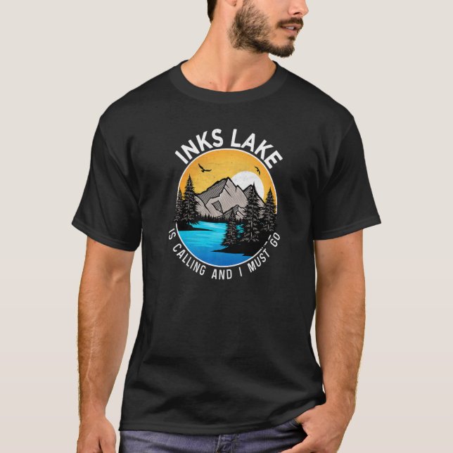 T-shirt Pêche Bateau Camping  Lakeview Inks Lac (Devant)