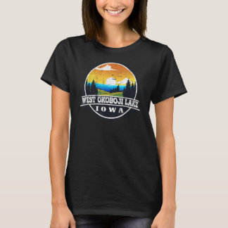 T-shirt Pêche Bateau Camping Lakeview West Okoboji Lak
