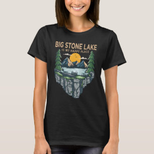 T-shirt Pêche Bateau Camping Mon Endroit Heureux Big Ston