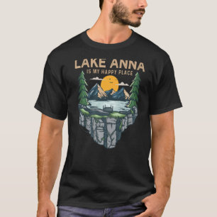 T-shirt Pêche Bateau Camping My Happy Place Lac Anna