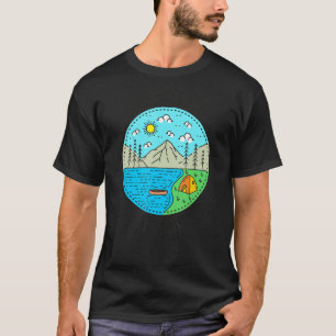 T-shirt Pêche Bateau Camping My Happy Place Ozark Lake