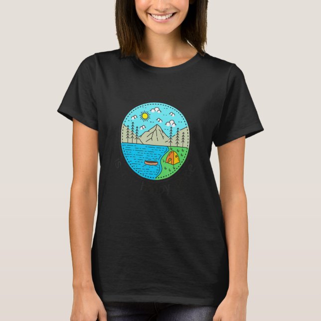 T-shirt Pêche Bateau Camping My Happy Place Spy Pond (Devant)