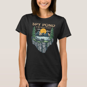 T-shirt Pêche Bateau Camping My Happy Place Spy Pond
