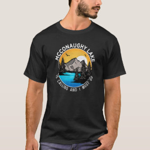 T-shirt Pêche Bateau Camping Vue sur le lac Mcconaughy La