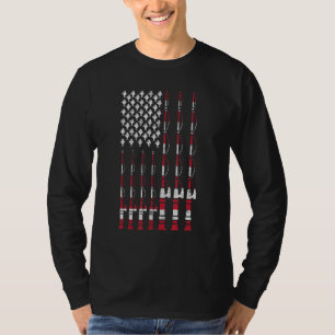 T-shirt Pêche bâton nous Drapeau Graphique Vintage Patriot