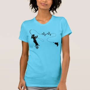 T-shirt Pêche battement de coeur Fly Pêche Femme
