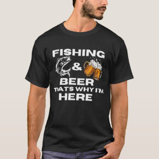 T-shirt Pêche Bière Boire Idée Ange Pour Les Hommes Et Les
