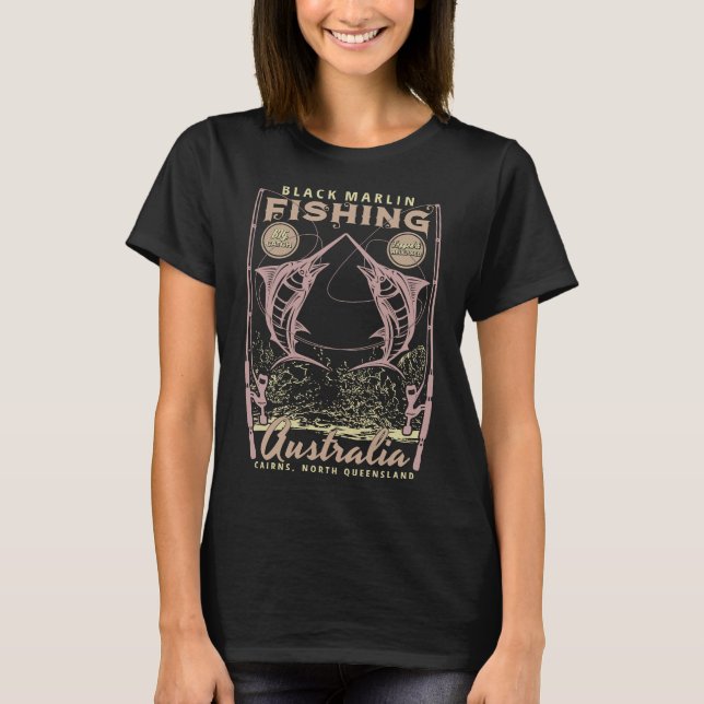 T-shirt Pêche Black Marlin Cairns North Queensland (Devant)