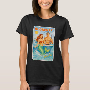 T-shirt Pêche Branchée Mermaid Pin-Up Drôle Rétro Poisson