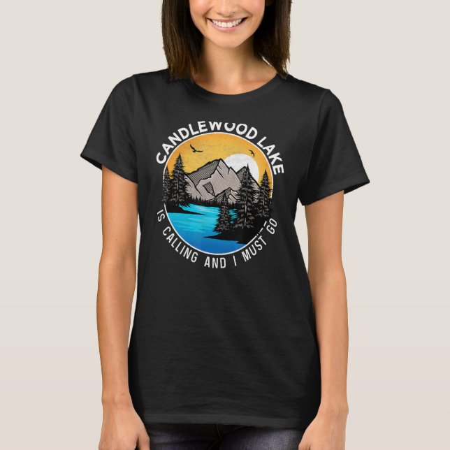 T-shirt Pêche Camping Lakeview Lac Candlewood (Devant)