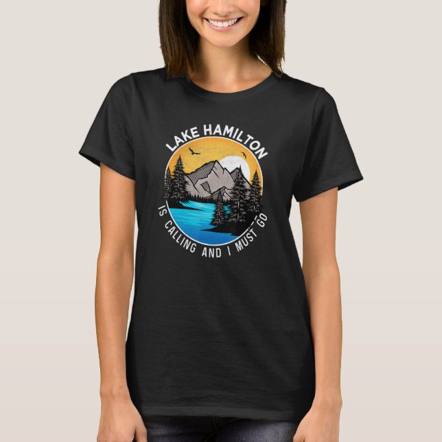 T-shirt Pêche Camping Lakeview Lake Hamilton (Devant)