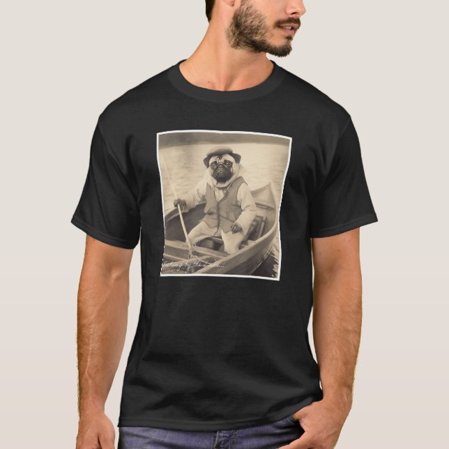 T-shirt Pêche carlin sur un bateau Cute (Devant)