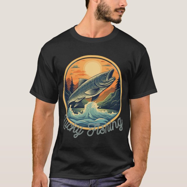 T-shirt Pêche chanceuse le matin (Devant)