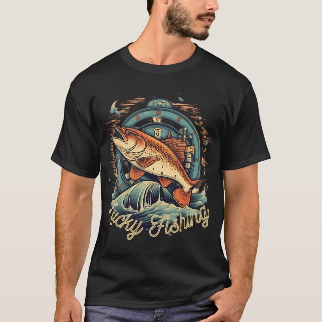 T-shirt Pêche chanceuse pêche (Devant)