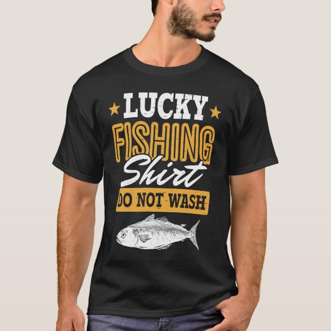 T-shirt Pêche Chanceuse pour Chasseur de Poisson et Pêcheu (Devant)