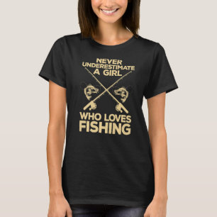T-shirt Pêche cool Pour Femmes Filles Pêcheur Pêcheur Lure