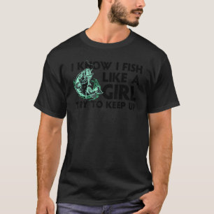 T-shirt Pêche Cool Pour Femmes Filles Truite Pêcheuse Bass