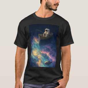 T-shirt Pêche dans l'espace lointain — Astronaute en barqu