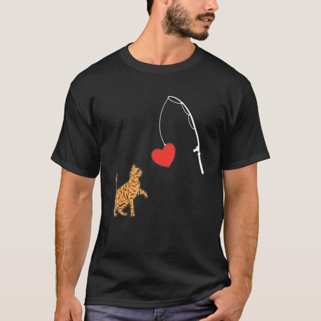 T-shirt Pêche de chat coeur Saint-Valentin Kitten Kitty Am (Devant)