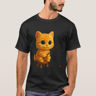 T-shirt Pêche de chat mignon, Léo le chat animé adorable