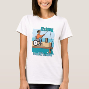 T-shirt Pêche de fauteuil roulant d'handicap